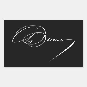Sticker Rectangulaire signature autographe Alexandre Dumas écrivain célè