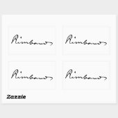 Sticker Rectangulaire Signature de Arthur Rimbaud (Feuille)