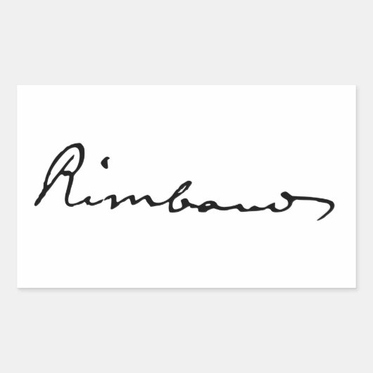 Sticker Rectangulaire Signature de Arthur Rimbaud (Devant)