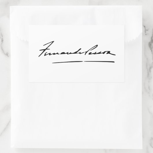 Sticker Rectangulaire Signature de Fernando Pessoa (Sac)