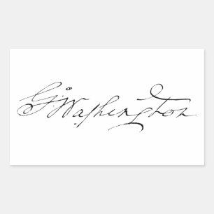 Sticker Rectangulaire signature de George Washington autographe présiden