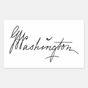 Sticker Rectangulaire signature de George Washington autographe présiden