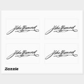 Sticker Rectangulaire Signature de John Hancock (Feuille)