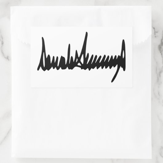 Sticker Rectangulaire Signature de l'autographe Donald Trump (Sac)