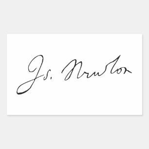 Sticker Rectangulaire Signature de Sir Isaac Newton Autographe