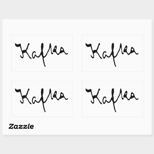 Sticker Rectangulaire Signature Franz Kafka (Feuille)