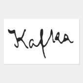 Sticker Rectangulaire Signature Franz Kafka (Devant)