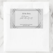 Sticker Rectangulaire Signature Silver Grey Auteur BookPlate Modèle (Sac)