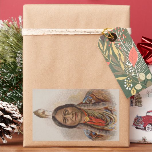 Sticker Rectangulaire Signaux de fumée : Lakota Indian Chief Sitting Bul (vacances)