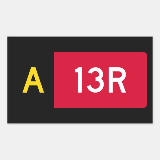 STICKER RECTANGULAIRE SIGNE A13R DU POINT D'ARRÊT (Devant)