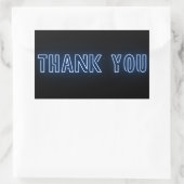 Sticker Rectangulaire SIGNE Bleu Néon Merci tendance (Sac)
