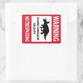 Sticker Rectangulaire Signe d'absence d'intrusion (Tricératops) (Sac)