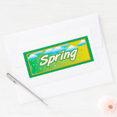 Sticker Rectangulaire Signe de bannière de printemps