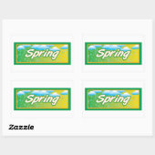 Sticker Rectangulaire Signe de bannière de printemps (Feuille)