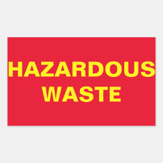 Sticker Rectangulaire Signe de déchets dangereux