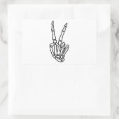 Sticker Rectangulaire Signe de paix main squelette (Sac)