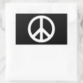 Sticker Rectangulaire Signe de paix noir et blanc (Sac)
