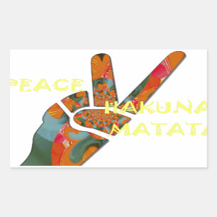 Sticker Rectangulaire Signe de vibes Hakuna Matata : Peace Out