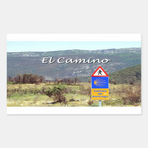 Sticker Rectangulaire Signe d'EL Camino De Santiago (légende)