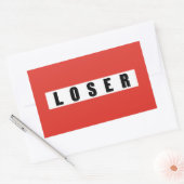 STICKER RECTANGULAIRE SIGNE D'INTERDICTION LOSER (Enveloppe)