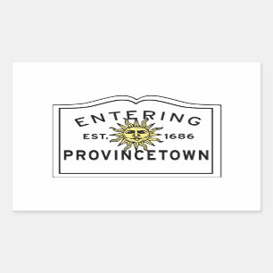 Sticker Rectangulaire Signe entrant de ville de Provincetown le