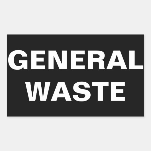 Sticker Rectangulaire SIGNE GÉNÉRALE DES Déchets (Devant)