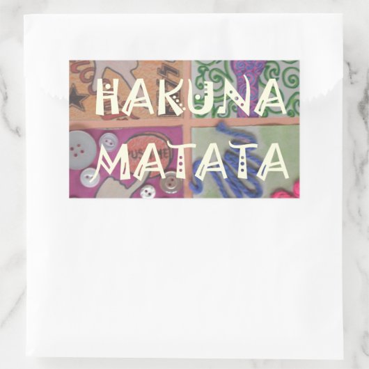 Sticker Rectangulaire Signe Hakuna Matata - Impression (Sac)