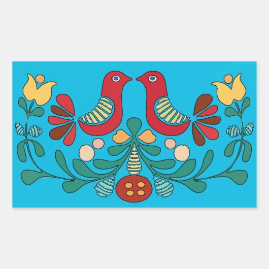 Sticker Rectangulaire Signe hexadécimal, Inséparables, (Devant)