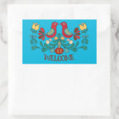 Sticker Rectangulaire Signe hexadécimal, Inséparables, ajouter du texte, (Sac)