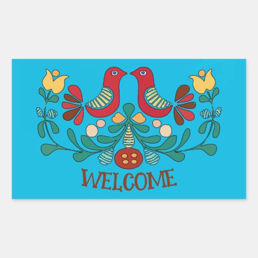 Sticker Rectangulaire Signe hexadécimal, Inséparables, ajouter du texte, (Devant)