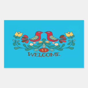 Sticker Rectangulaire Signe hexadécimal, Inséparables, ajouter du texte,