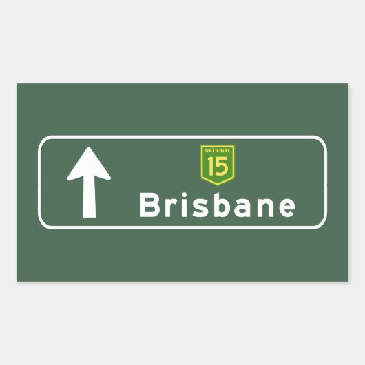 Sticker Rectangulaire SIGNE ROUTIER DE Brisbane, Australie (Devant)
