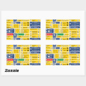 Sticker Rectangulaire Signes d'aéroport (Feuille)