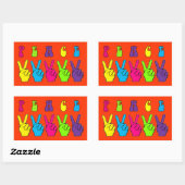 Sticker Rectangulaire Signes de paix (Feuille)