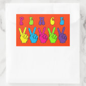 Sticker Rectangulaire Signes de paix (Sac)