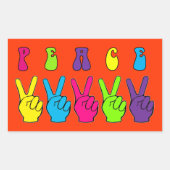 Sticker Rectangulaire Signes de paix (Devant)