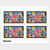 Sticker Rectangulaire Signes routiers colorés (Feuille)
