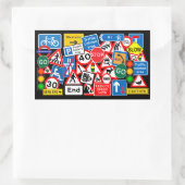 Sticker Rectangulaire Signes routiers colorés (Sac)
