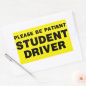 Sticker Rectangulaire S'Il Vous Plaît Être Patient Étudiant Pilote Stick (Enveloppe)
