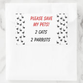 Sticker Rectangulaire S'Il Vous Plaît Sauvez Mes Animaux ! (Sac)