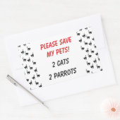 Sticker Rectangulaire S'Il Vous Plaît Sauvez Mes Animaux ! (Enveloppe)