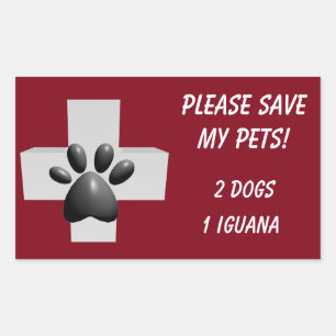 Sticker Rectangulaire S'Il Vous Plaît Sauvez Mes Animaux !