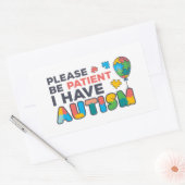 Sticker Rectangulaire S'Il Vous Plaît Soyez Patient J'Ai Autisme Multico (Enveloppe)