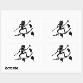 Sticker Rectangulaire Silhoette de grenouille (Feuille)