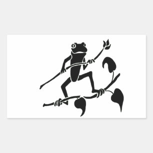 Sticker Rectangulaire Silhoette de grenouille