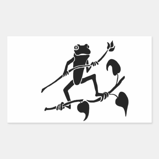 Sticker Rectangulaire Silhoette de grenouille (Devant)