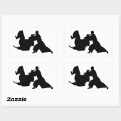 Sticker Rectangulaire Silhouette Aikido (Feuille)