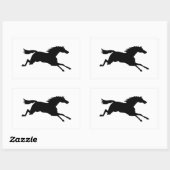 Sticker Rectangulaire Silhouette d'animal noir de cheval à gauloirs (Feuille)