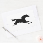 Sticker Rectangulaire Silhouette d'animal noir de cheval à gauloirs (Enveloppe)