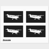 Sticker Rectangulaire Silhouette de Cessna classique de l'aéronef volant (Feuille)
